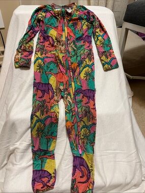 Bums & Roses Dinosaur Bamboo Zip Sleeper 9–12 Months EUC